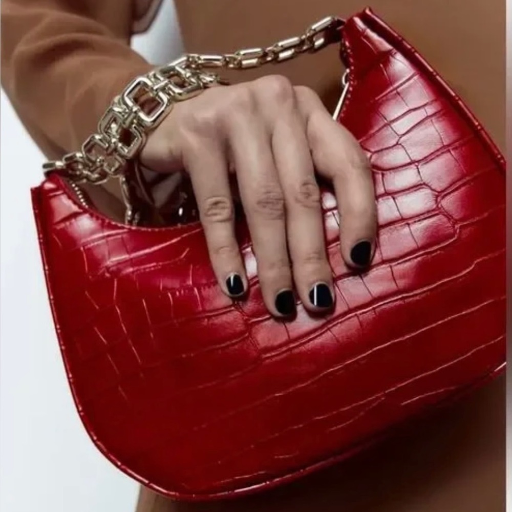 ZARA ANIMAL PRINT SHOULDER CHAIN BAG